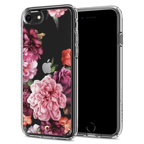 Spigen Ciel iPhone 7/8/SE (2020) rózsa 2 mintás hátlap, tok, átlátszó