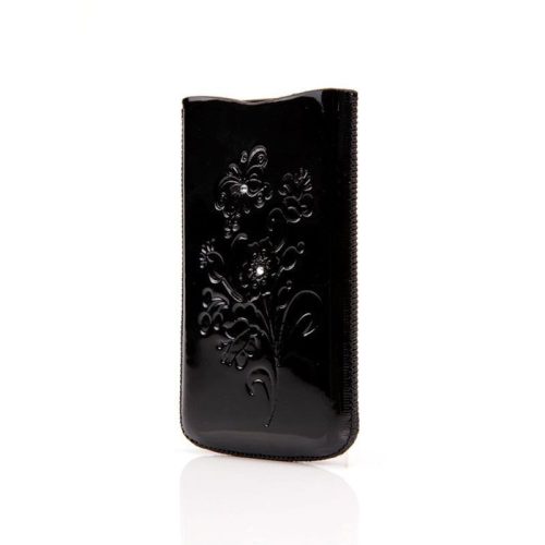 DC iPhone 4/4S kihúzható bőr tok, fekete