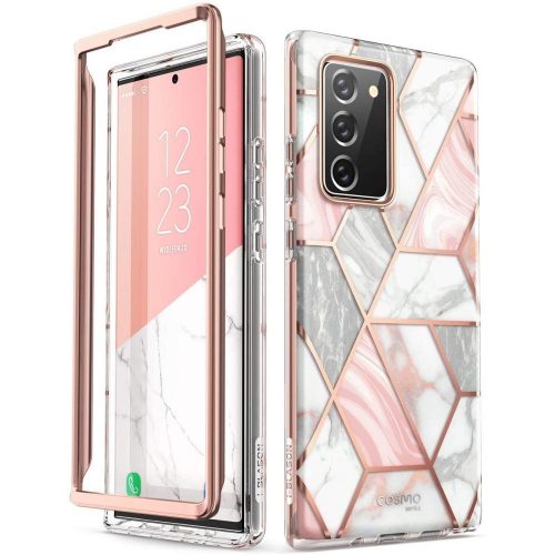 Supcase Cosmo Samsung Galaxy Note 20 hátlap, tok, márvány mintás, rózsaszín