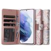Tech-Protect Wallet Marble Samsung Galaxy S21 oldalra nyíló hátlap, tok, mintás, rózsaszín
