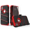 Zizo Bolt Cover iPhone Xs Max ütésálló hátlap, tok és edzett üvegfólia, fekete-piros