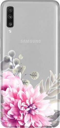 Casegadget Samsung Galaxy A70 rózsaszín virág mintás, hátlap, tok, színes