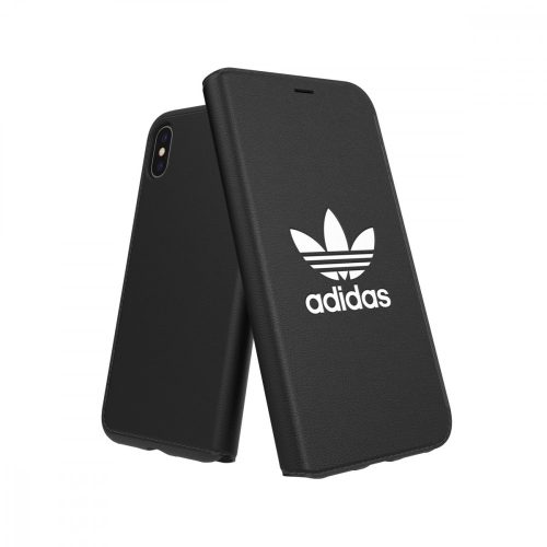 Adidas Original Booklet Case Basic iPhone X/Xs oldalra nyíló tok, fekete-fehér
