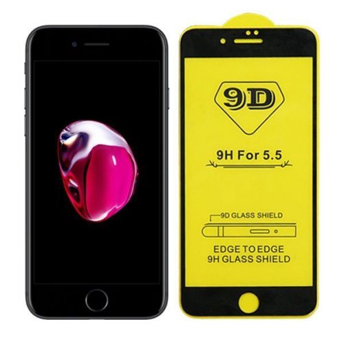 iPhone 7/8/SE (2020/2022) 5D Full Glue teljes kijelzős edzett üvegfólia, 9H keménységű, fekete