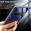 ESR Mimic Samsung Galaxy S10 Edzett üveg hátlap ütésálló kerettel, piros-kék