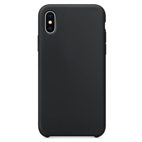 iPhone X/XS Silicone Case Soft Flexible Rubber hátlap, tok, fekete