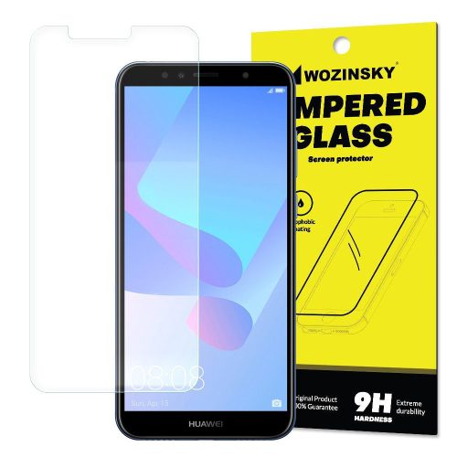 Huawei Y6 (2018) Wozinsky kijelzővédő edzett üvegfólia (tempered glass) 9H keménységű (nem teljes kijelzős 2D sík üvegfólia), átlátszó