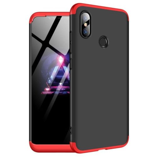 Full Body Case 360 Xiaomi Mi 8 hátlap, tok, fekete-piros