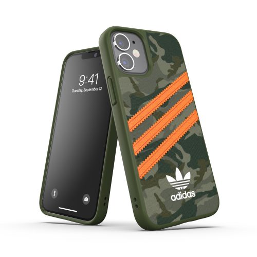 Adidas Original Moulded Case Camo iPhone 12 Mini hátlap, tok, mintás, sötétztöld 