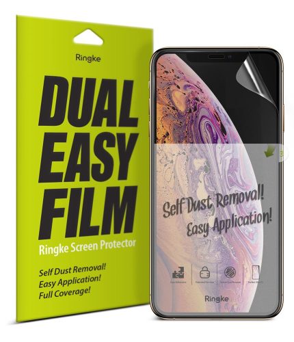 Ringke Dual Easy Film iPhone 11 Pro/iPhone XS/X kijelzővédő fólia, szennyeződés eltávolító fóliával, átlátszó