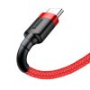 Baseus Cafule CATKLF-A09 USB/USB-C adat- és töltőkábel, 3.0 gyorstöltés, 3A, 0,5m, piros