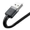 Baseus Cafule CALKLF-CG1 USB Lightning adat- és töltőkábel, QC 3.0 gyorstöltés, 1.5A, 2m, fekete-szürke