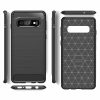 Carbon Case Flexible Samsung Galaxy S10 hátlap, tok, fekete