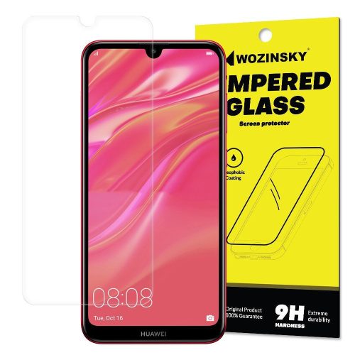 Wozinsky Huawei Y7 (2019)/Y7 Prime (2019) kijelzővédő edzett üvegfólia (tempered glass) 9H keménységű (nem teljes kijelzős 2D sík üvegfólia), átlátszó