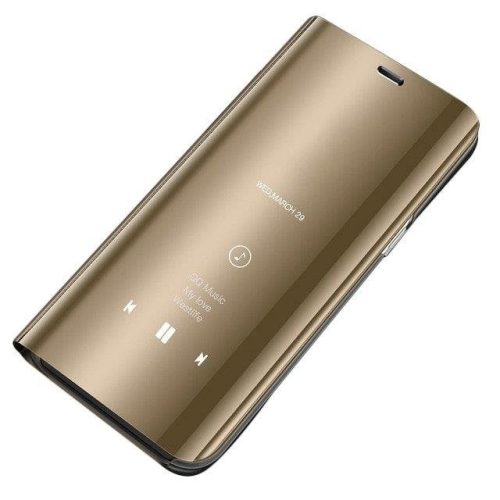 Clear View Case cover Huawei P30 Lite oldalra nyíló tok, arany