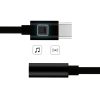 USB Type-C / audio jack 3,5 mm átalakító adapter, fekete