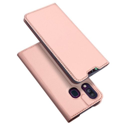 Dux Ducis Skin Pro Samsung Galaxy A40 oldalra nyíló tok, rózsaszín