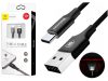 Baseus CATSU-C01 USB/USB-C adat- és töltőkábel, Led-es 2A, 2m, fekete