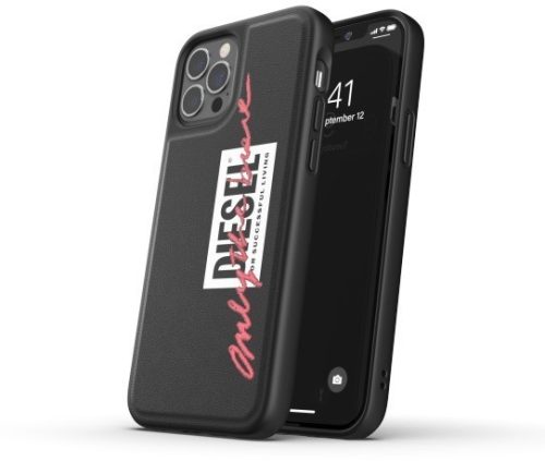 Diesel Moulded Case Embroidery 1 iPhone 12/12 Pro hátlap, tok, mintás, fekete