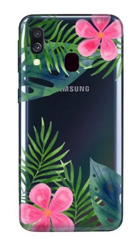 Casegadget Samsung Galaxy A71 5G levelek és virágok mintás, hátlap, tok, színes