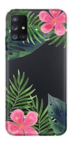 Casegadget Samsung Galaxy A71 5G levelek és virágok mintás, tok, hátlap, színes