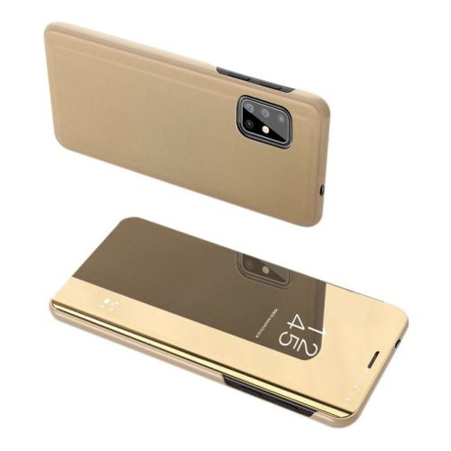 Clear View Case cover Samsung Galaxy S20 Ultra oldalra nyíló tok, arany