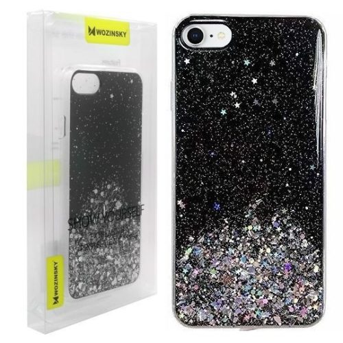 Wozinsky Star Glitter Shining iPhone 6/6S/7/8/SE (2020) hátlap, tok, fekete
