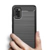 Carbon Case Flexible Samsung Galaxy A41 hátlap, tok, fekete