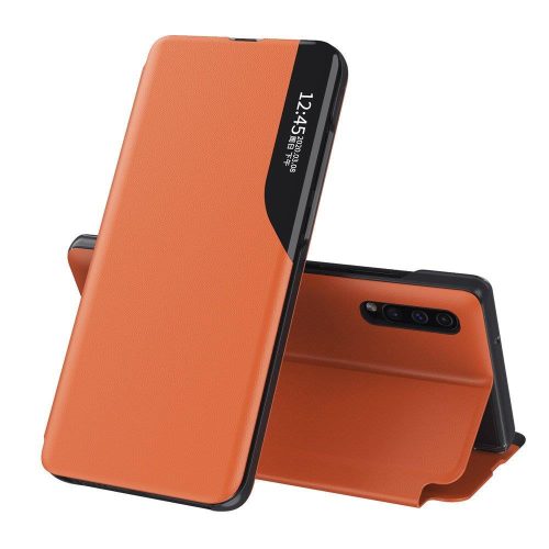 Eco Leather View Case Huawei P30 Pro oldalra nyíló tok, narancssárga
