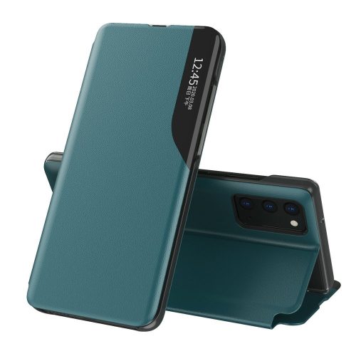 Eco Leather View Case Samsung Galaxy A52 5G/A52 4G oldalra nyíló tok zöld