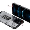 Crystal Ring Kickstand iPhone 13 Pro kitámasztható ütésálló hátlap, tok, ezüst-fekete