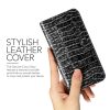 VRS Design (VERUS) iPhone 7 Genuine Croco Diary oldalra nyíló bőr tok, ezüst-fekete