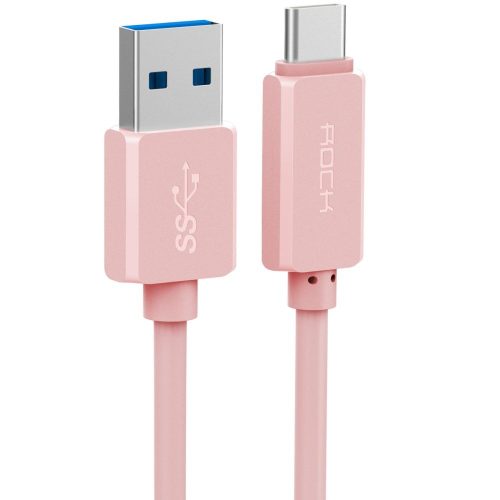 Rock USB-C adat és töltőkábel android készülékekhez, rozé arany