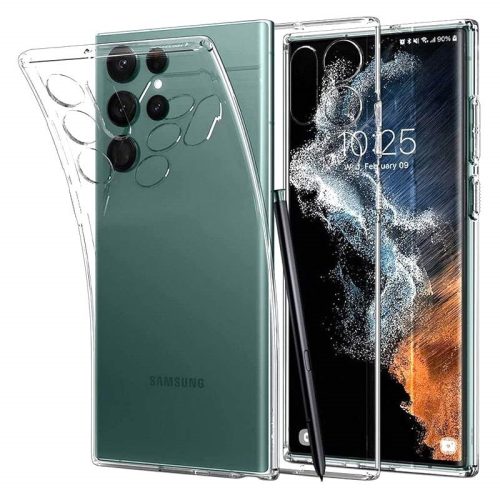 Spigen Liquid Crystal Clear Samsung Galaxy S22 Ultra hátlap, tok, átlátszó