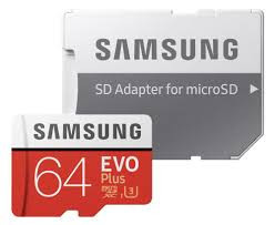 Samsung Evo Plus micro SDXC, 64GB, class 10, UHS-I, 100 MB/s, memóriakártya adapterrel