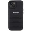AMG iPhone 15 Leather Debossed Lines bőr (AMHCP15SGSEBK) hátlap, tok, fekete