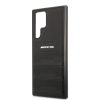 AMG Samsung Galaxy S22 Ultra Genuine Leather Perforated, eredeti bőr (AMHCS22LGSEBK) hátlap, tok, fekete
