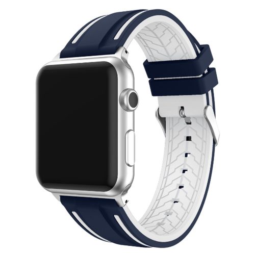 Apple Watch szilikon 40mm óraszíj, kék-fehér