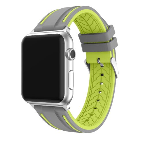 Apple Watch szilikon 40mm óraszíj, szürke-zöld