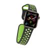 Apple Watch szilikon 38-40mm lélegző sport szíj, fekete-zöld