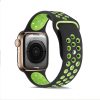 Apple Watch szilikon 38-40mm lélegző sport szíj, fekete-zöld