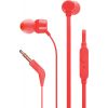 JBL T110 vezetékes headset, fülhallgató, 3.5mm jack, piros