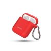 USAMS Apple Airpods szilikon tok+ nyakpánt, piros