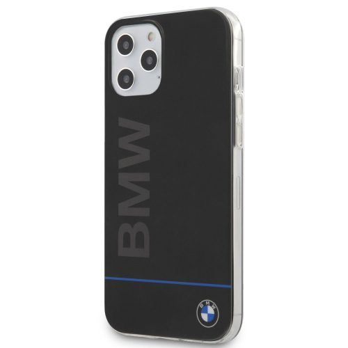 BMW iPhone 12 Pro Max Signature Printed Logo (BMHCP12LPCUBBK) hátlap, tok, fekete