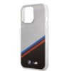 BMW iPhone 13 Pro Silicone Tricolor Stripes (BMHCP13LMHLPK) hátlap, tok, átlátszó
