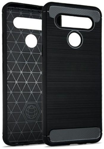 Carbon Case Flexible Samsung Galaxy A02s hátlap, tok, fekete