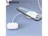 USAMS US-CC096 2in1 Wireless Qi Charger, iPhone, iWatch, AirPods vezeték nélküli töltő, lightning kábellel, fehér