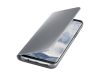 Clear View iPhone 12 Pro Max oldalra nyíló tok, ezüst