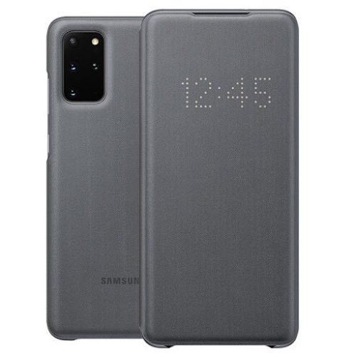 Samsung gyári LED S-View Case cover Samsung Galaxy S20 Plus (EF-NG985PJE) oldalra nyíló tok, szürke