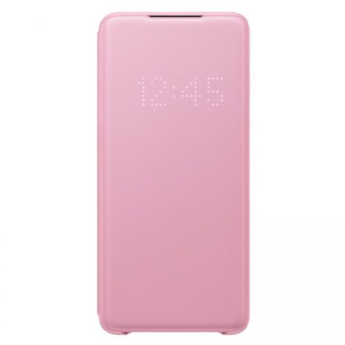 Samsung gyári LED S-View Case cover Samsung Galaxy S20 Plus (EF-NG985PPE) oldalra nyíló tok, rózsaszín